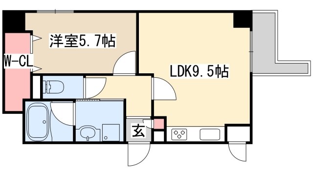 アプリーレ三宮磯上公園の物件間取画像