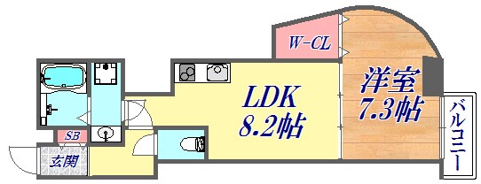 セレニテ神戸元町クレアの物件間取画像