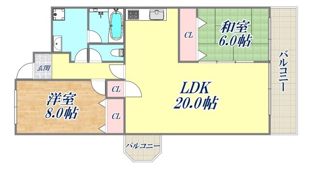 北野町パークハイツの物件間取画像