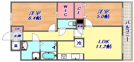 サニープレイス西芦屋2号館の物件間取画像