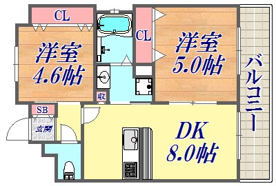 エステムコート神戸ハーバーランド前5アクアの物件間取画像