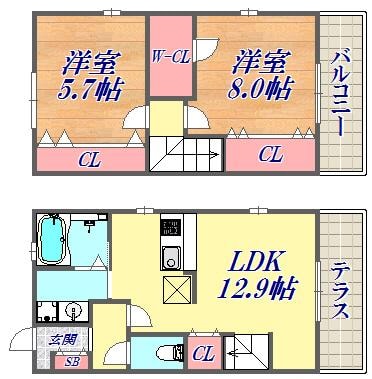 ワコーレヴィアーノ神戸梅元町の物件間取画像