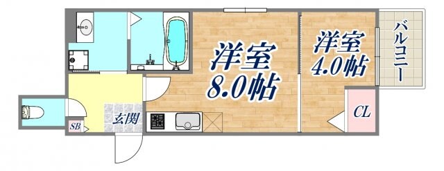 カーサ蓮宮通の物件間取画像