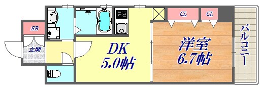 プレジール三ノ宮2の物件間取画像