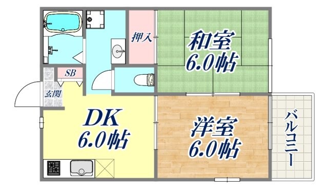 メゾン桜木B棟の物件間取画像