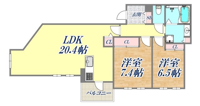 ミレーネ芦屋東山の物件間取画像