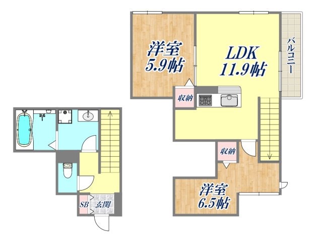 skye松浜町の物件間取画像