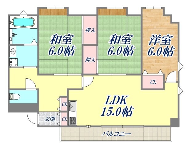 高津マンションの物件間取画像