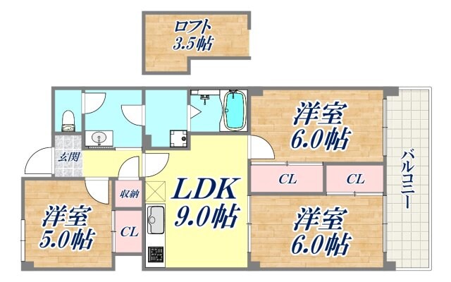 オーリッツコート甲南山手の物件間取画像