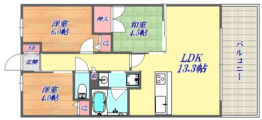 リベールKOBE兵庫ジェネックスの物件間取画像