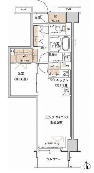 プライムネクサス大森北の物件間取画像