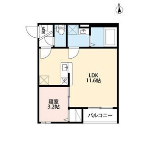 上飯田駅 徒歩4分 3階の物件間取画像