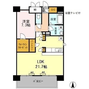 グランドソレイユ名駅の物件間取画像
