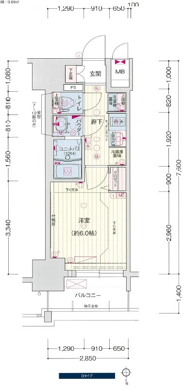 プレサンスNAGOYAシティオの物件間取画像