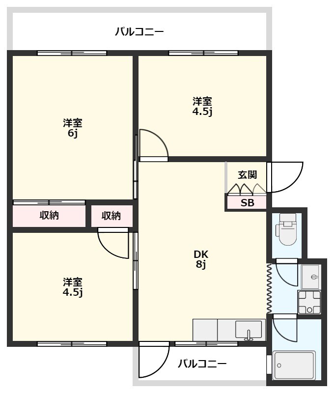 津乃峰マンションの物件間取画像