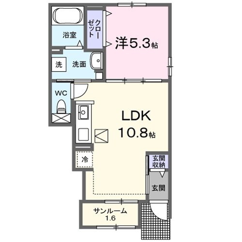 ルミエール古庄Ⅲの物件間取画像