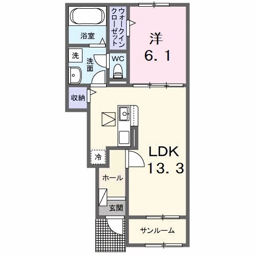 ルミエール古庄Ⅱの物件間取画像