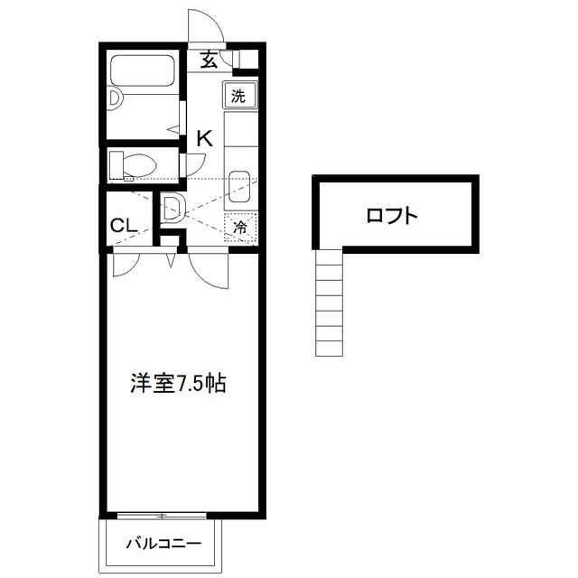 ロングラン千代田町B棟の物件間取画像