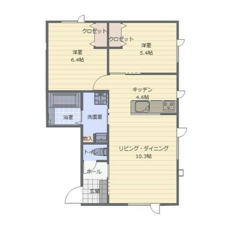 手稲駅 徒歩12分 2階の物件間取画像