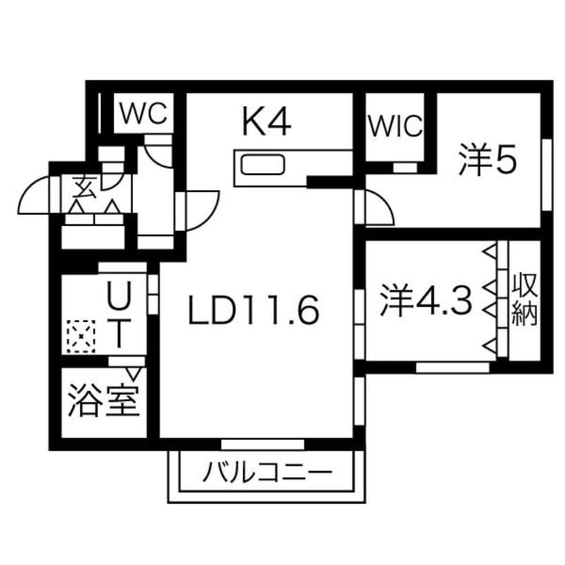 西２８丁目駅 徒歩6分 4階の物件間取画像