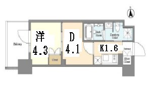 geo ent上野稲荷町の物件間取画像