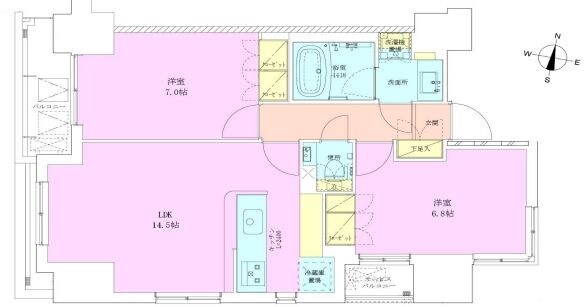 半蔵門駅 徒歩3分 13階の物件間取画像