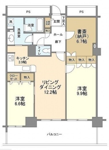 水天宮前駅 徒歩5分 7階の物件間取画像