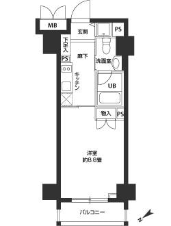 オーキッドレジデンス蔵前Ⅱの物件間取画像