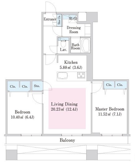 浜松町駅 徒歩4分 13階の物件間取画像