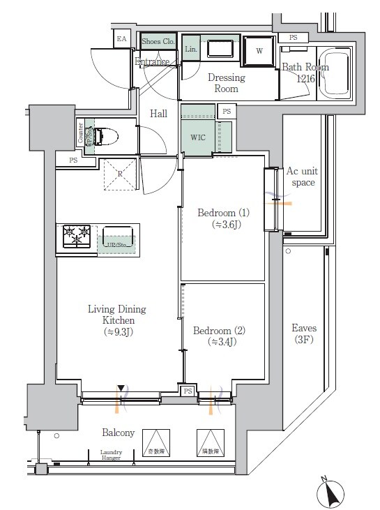 ONE ROOF RESIDENCE ASAKUSABASHIの物件間取画像