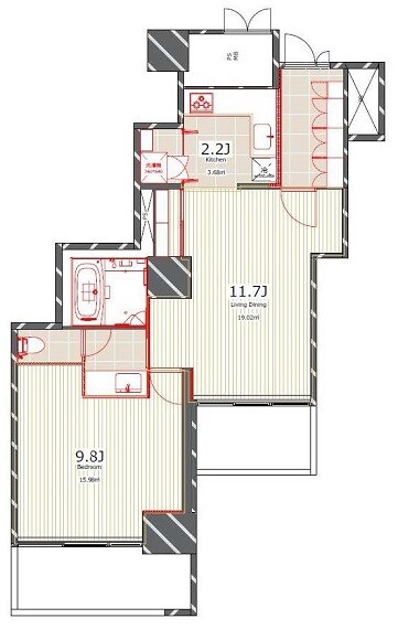 茅場町駅 徒歩9分 5階の物件間取画像