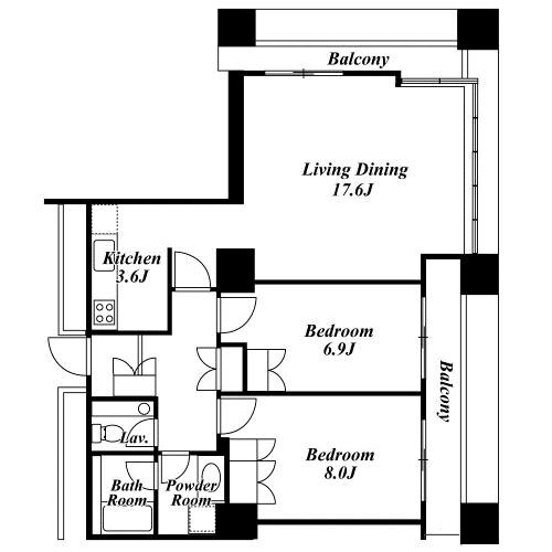 田町駅 徒歩5分 27階の物件間取画像