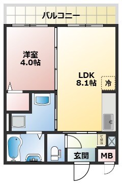 喜連瓜破駅 徒歩11分 2階の物件間取画像