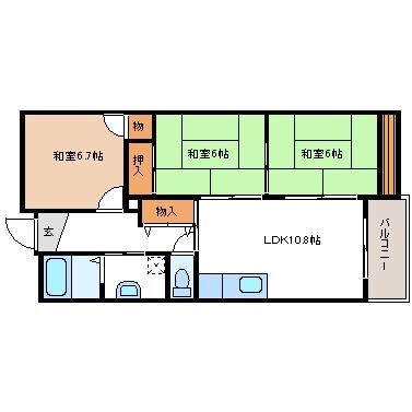 メゾンソレイユ（喜連）の物件間取画像