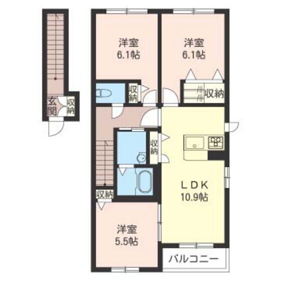 ディアコートＡＢの物件間取画像