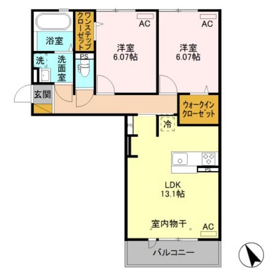 クレアシオン城北の物件間取画像