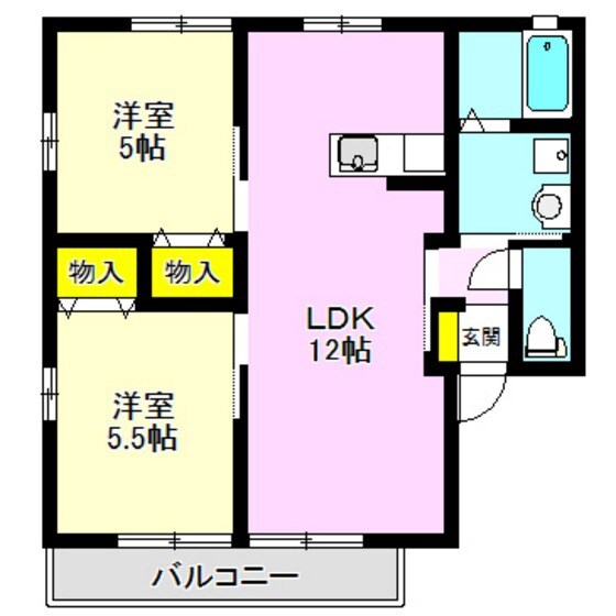 コスモハイムⅡの物件間取画像