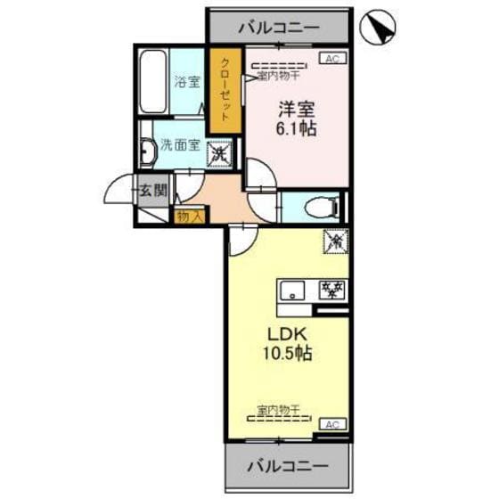 Ｄ－ＲＯＯＭ歌川町の物件間取画像