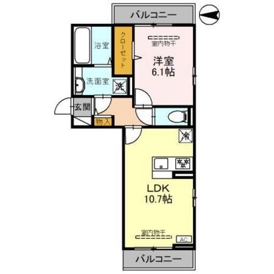 Ｄ－ＲＯＯＭ並榎町の物件間取画像