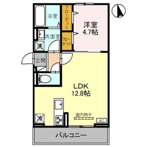 Ｄ－ＲＯＯＭ大橋町の物件間取画像