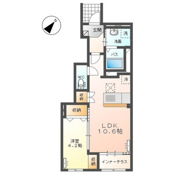 ローズテラスⅡの物件間取画像
