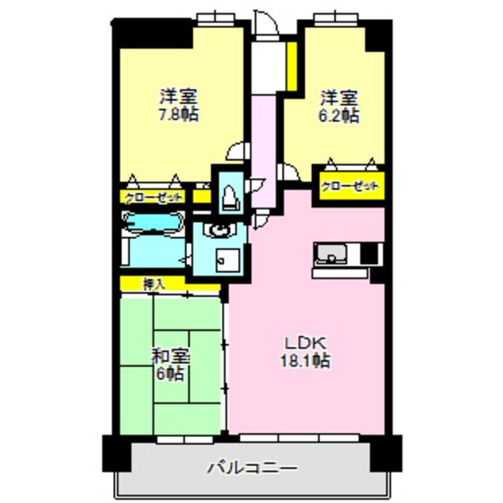 ポレスターステーションシティ高崎1404の物件間取画像