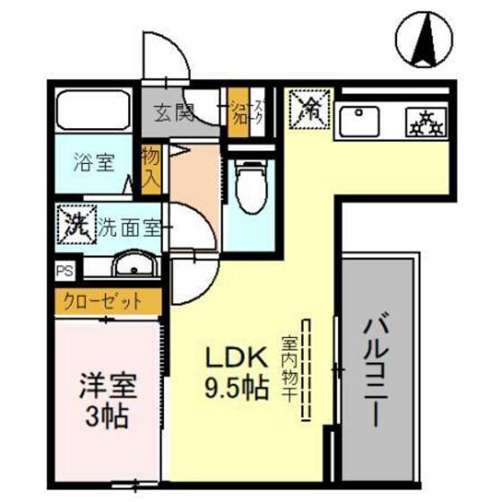 Ｄ－ＲＯＯＭ岩押町の物件間取画像