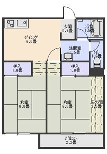 ＫフラッツⅠの物件間取画像