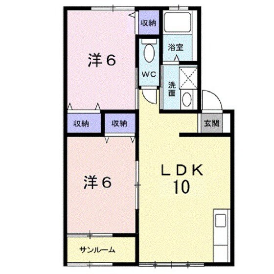 ラポール中川原Ｂの物件間取画像