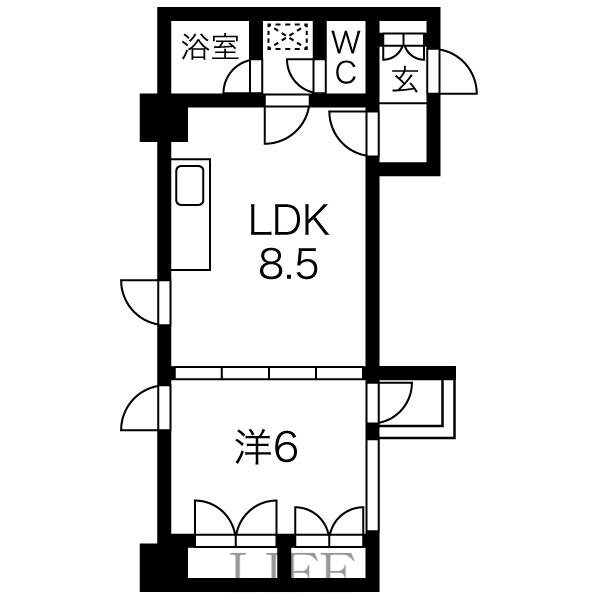 ベルヴィコート本通IIIの物件間取画像