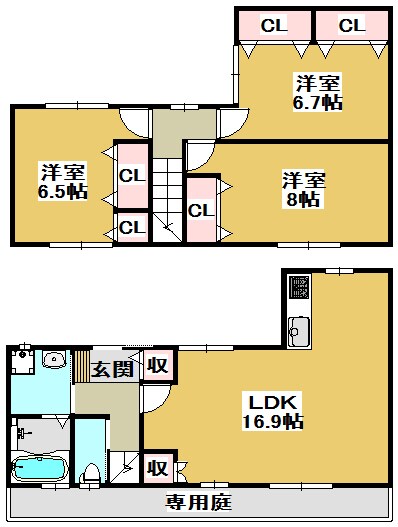 シェリル三田屋敷町の物件間取画像