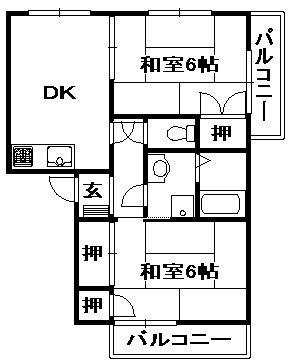 ヴィレッジ藤原台北町A棟の物件間取画像