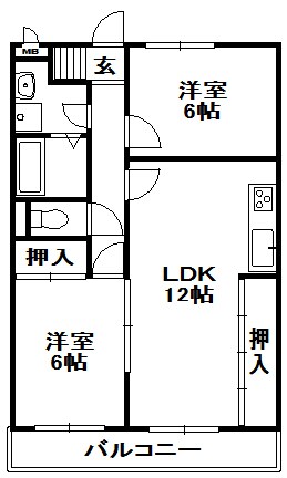 アシーネ三田天神の物件間取画像