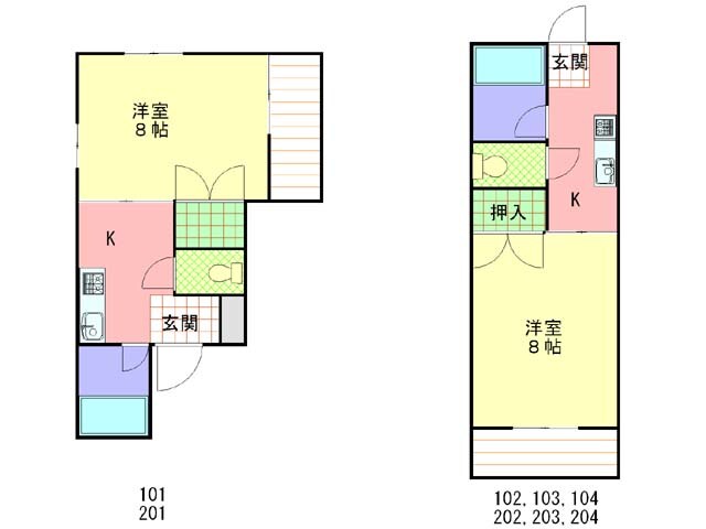 kawakamiコーポの物件間取画像